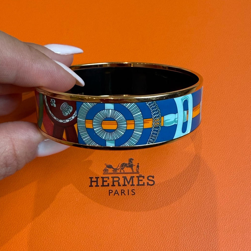 Authentic Hermes Enamel Bangle Bracelet - image 4